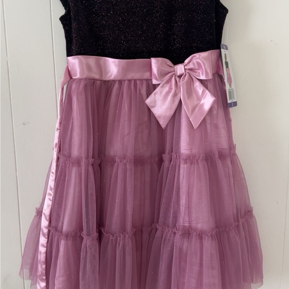 Elegant Pink and Black Kids Dress